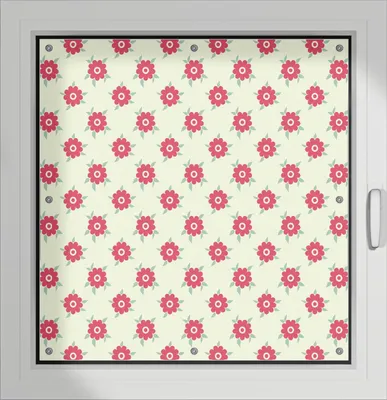 Produktbild von Wallario Lichtschutzbild, Dekorativer Sichtschutz Sonnenschutz 96 x 93 cm mit Motiv: Muster mit Blüten und Blättern - Verdunklung ohne Bohren