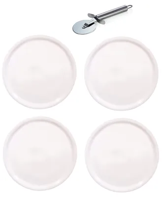 Productafbeelding van Pizzaset met pizzasnijder, diameter 31 cm, wit