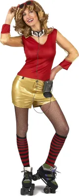 Immagine prodotto di costume da donna anni '70 rosso-oro - S