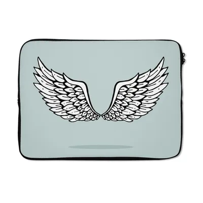 Produktbild von MuchoWow® Laptop Hülle 14 ZollEngelsflügel Tattoo Laptoptasche - Laptoptasche - Stoßsicher - Schutzhaube
