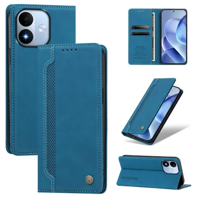 Produktbild von Handyhülle für Xiaomi Redmi Note 17 4G, Leder Wallet Klapphülle mit Standfunktion, Stoßfeste Schutzhülle Blau