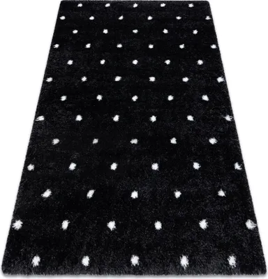 Produktbild von Teppich FLUFFY 2370 Shaggy Punkte - anthrazit / weiß Schwarz 180x270 cm