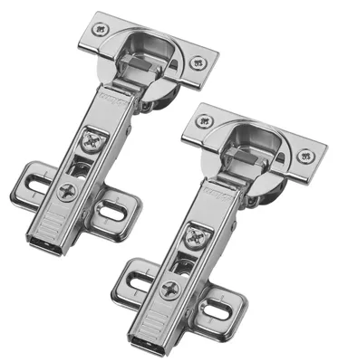 Produktbild von Blum Scharnier CLIP top 71B3580 Eckanschlag – Kreuzmontageplatte 173L6100 und Schrauben (2 Stück)