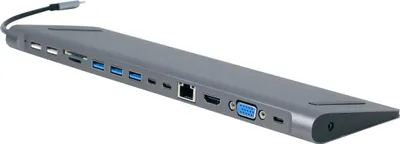 Immagine prodotto di Gembird Cablexpert A-CM-COMBO9-01 - Dockingstation - USB-C 3,1 - HDMI, VGA - 1GbE (A-CM-COMBO9-01)