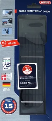 Produktbild von Zapięcie składane ABUS Bordo Granit XPlus 6500 SH z uchwytem - Zapięcie rowerowe z hartowanej stali - Poziom bezpieczeństwa ABUS 15-110 cm - Czarny