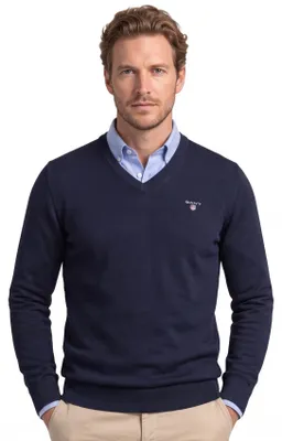 Produktbild von Gant Pullover nachtblau V-Ausschnitt