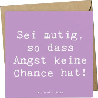 Produktbild von Mr. & Mrs. Panda Grußkarte Spruch Angst überwinden - Lavendeltraum - Geschenk, Glückwunschkarte, sei mutig, anlasskarte, Zuversicht, Herausforderungen, Motivation, Mut