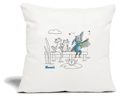 Produktbild von Spreadshirt KiKA-Baumhaus Mit Fidi Ausmalmotiv Kissenbezug 45x45 cm, One size, Naturweiß