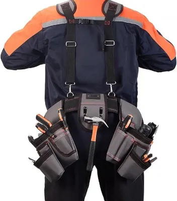 Herren Werkzeuggürtel mit Magnet, verstellbare und abnehmbare Werkzeugtasche für Elektriker, Zimmerer und Bauarbeiter, ideal