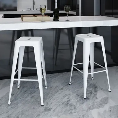 Immagine prodotto di Maison Exclusive - 2 sgabelli da bar in acciaio bianco