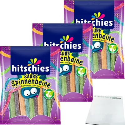 Produktbild von hitschler hitschies Saure Spinnenbeine 3er Pack (3x125g Packung) + usy Block