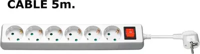 Productafbeelding van Microconnect GRU0065W, 5 meter, voor binnen gebruik, type F, type F, wit, VDE-gekeurd, RoHS-conform, CE-markering