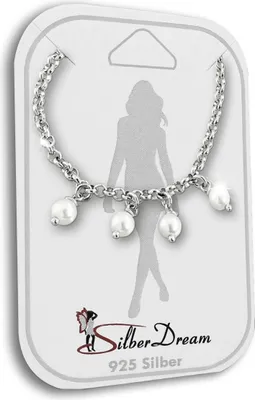 Produktbild von SilberDream Fußkette 25cm Damen 925 Silber Perlen Perlen weiß silber SDF5225W