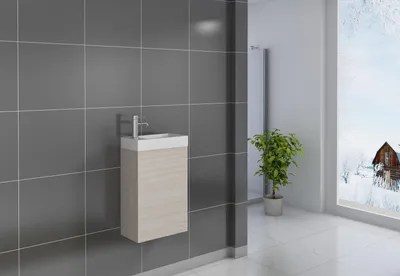 Produktbild von Gäste-WC Waschbecken 40 x 22 cm sonomaeiche Vega