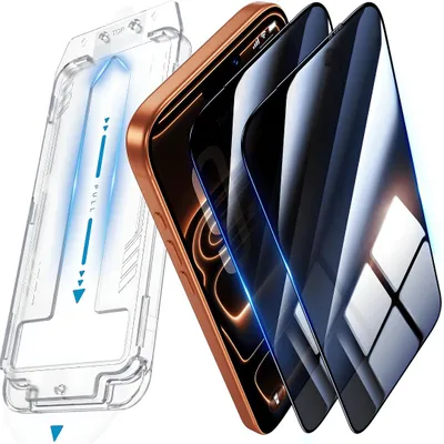 Produktbild von 2X Schutzglas für Apple iPhone 17 Pro Blickschutz Display Panzerfolie Montagehilfe