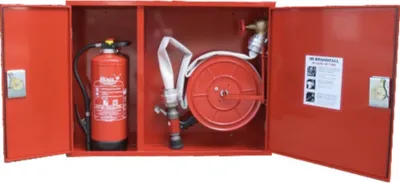 Produktbild von Wandhydrant Typ F DIN 14461-6 Flachschlauch mit Feuerlöscherkasten C-Schlauch, WA Links