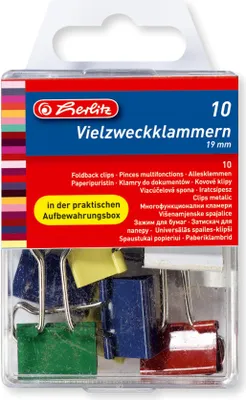 Image de Herlitz 8770257 Herlitz Vielzweckklammer Metall farb sort. 60BI 10er Hängeb.