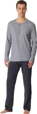 Produktbild von Pyjama Schiesser ausgewählt! Premium Inspiration blau-grau gestreift
