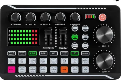 Immagine prodotto di Scheda audio live, connettività Bluetooth e Type-C, 16 effetti sonori, nero