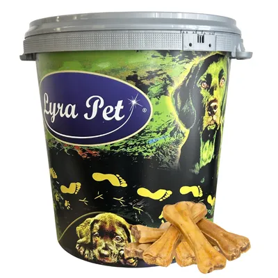 Produktbild von 50 Stk. Lyra Pet® Kauknochen gefüllt mit Pansen ca. 15 cm in 30 L Tonne