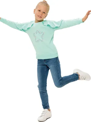 Produktbild von Mädchen-Sweatshirt Star - Mint - 140