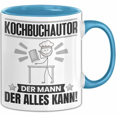Produktbild von Kochbuchautor Tasse Geschenk für Kochbuchautor Der Mann Der Alles Kann Geschenkidee zum Geburtstag (Blau)