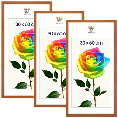 Produktbild von MG Design 3er Set Bilderrahmen Lackiert 30x60 cm - Posterrahmen Echtholz mit Acrylglas, verstärkte Wandaufhängung, hoch/quer