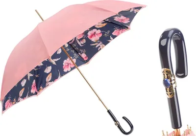 Immagine prodotto di PASOTTI Ombrello rosa a fiori 93 cm doppio tessuto manico in acetato Italia