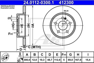 Obrázek produktu pro Brzdový kotouč ATE 24.0112-0300.1
