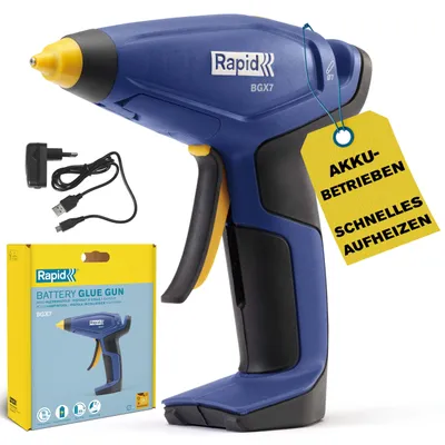 Produktbild von Rapid 5001703, Heißklebepistole, Blau, 2,499 g/min, 20 s, 7 mm, Akku