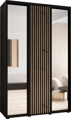 Produktbild von MEBLE KRYSPOL Sapporo 2 Schrank mit 3 Schiebetüren  - 205,2x150x45 cm - Schwarz Schwarz Artisan