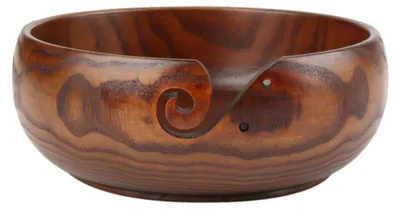 Produktbild von Handgefertigte Holz-Garnschale, groß, für Stricken und Häkeln, Heimdekoration, Durchmesser 18–20 cm
