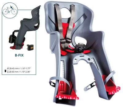 Produktbild von Bellelli Rabbit B-fix Vorderer Kindersitz Für Fahrräder Grau Max 15 kg Junge Grau Max 15 kg
