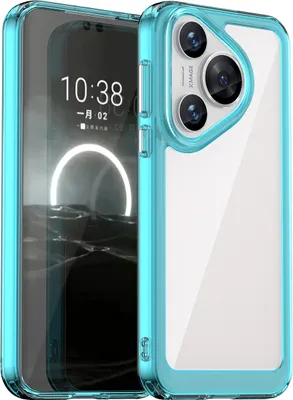 Produktbild von Schutzhülle für Huawei Pura 70 Klar Rückseite Stoßfeste TPU Silikon Bumper Hülle Hellblau