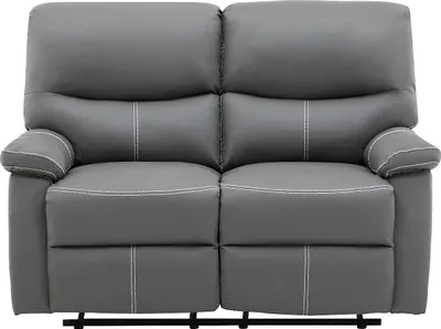 Produktbild von 2-Sitzer-Sofa mit Relaxfunktion aus Ökoleder in Grau CANBY