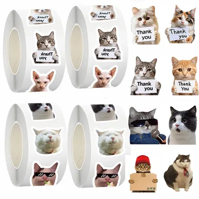 Katzen-Stickerset, 2000 Stück, wasserdicht, Vinyl, 2,5–5 cm, bunt