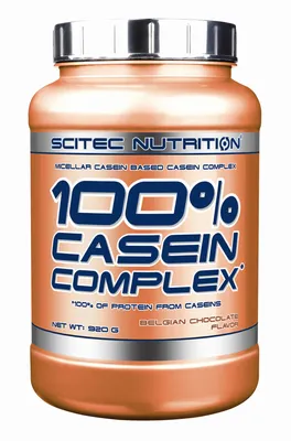 Produktbild von Scitec Nutrition 100% Casein Complex 920 g Schokolade / Casein Protein / Casein-Komplex, angereichert mit Verdauungsenzymen