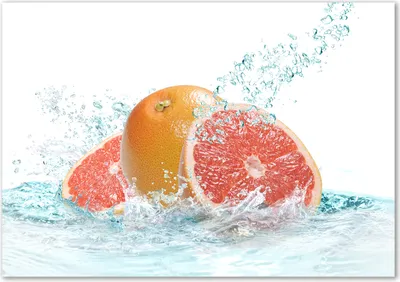 Produktbild von Tulup® Leinwandbild - 100x70 cm - Wandkunst - Drucke auf Leinwand - Leinwanddruck  - Essen & Getränke - Orange - Grapefruit