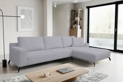 Produktbild von VENASI ASPEN Rechts Ecksofa ohne Schlaffunktion Sofa L Form Eckcouch Couchgarnitur Couch GRAU