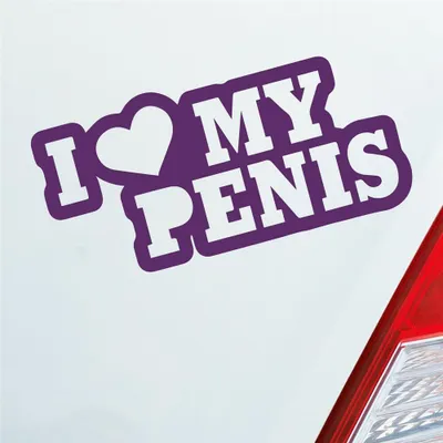 Produktbild von Auto Aufkleber I Love my Penis Lustig Spruch 15x7 cm Lila Sticker Heckscheibenaufkleber