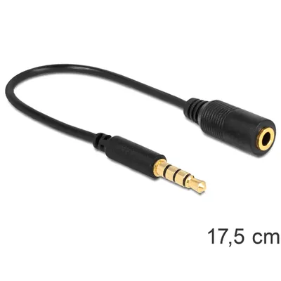 Produktbild von DeLOCK 62498, 3.5mm, Männlich, 3.5mm, Weiblich, 0,175 m, Schwarz