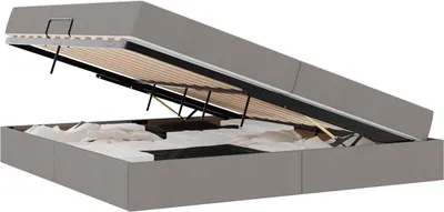 Zdjęcie produktu dla Łóżko z miejscem na przechowywanie i materacem Ciemnoszary