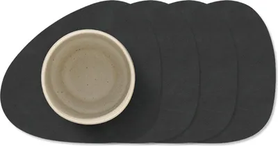 Productafbeelding van LIND DNA Onderzetters Nupo - Leer - Black - 13 x 11 cm - 4 Stuks