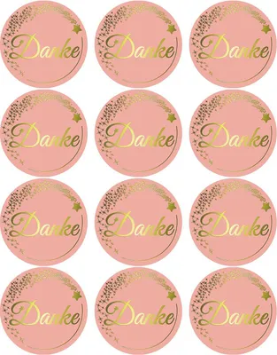 Produktbild von Oblique Unique 12 Sticker Danke Aufkleber zum Danke sagen für Gastgeschenk Geschenkdeko rosé