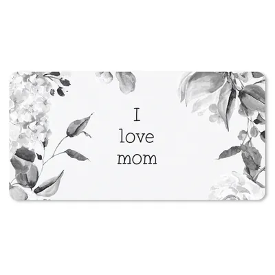 Produktbild von MuchoWow® Mauspad Mousepad Sprüche - Zitate Ich liebe Mama - Muttertag - Blumen - Mutter - Schwarz und weiß 60x30 cm - Mousepads - Maus Mat - Pad - Mausunterlage - Nachhaltig