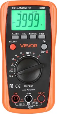 Produktbild von Digitales Multimeter, 4000-Count-TRMS-DC/AC-Voltmeter, Stromprüfer, Multimeter mit automatischer Bereichswahl für Strom, Spannung, Widerstand, Kapazität, Temperatur, Dioden, Durchgang und Tastverhältnis