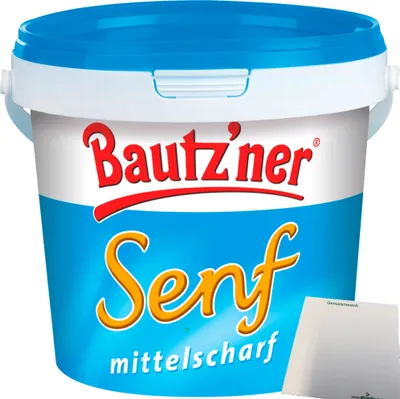 Produktbild von Bautzner Senf mittelscharf 1er Pack (1x1kg Eimer) + usy Block