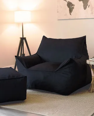 Image de Hanah Home, Cinema - Black, Pouf, 100 % polystyrène recyclé haute densité, noir, 90 cm