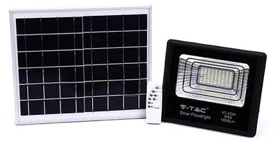 Image de V-TAC Projecteur solaire LED IP65 16W noir, télécommande, minuterie VT-40W 6000K 1050lm