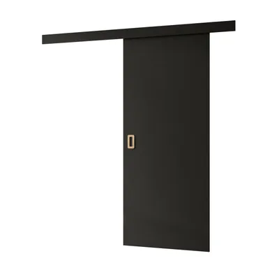 Produktbild von Schiebetür WAYATT mit Grif, Schwarz, Soft-Close-System, 96 cm